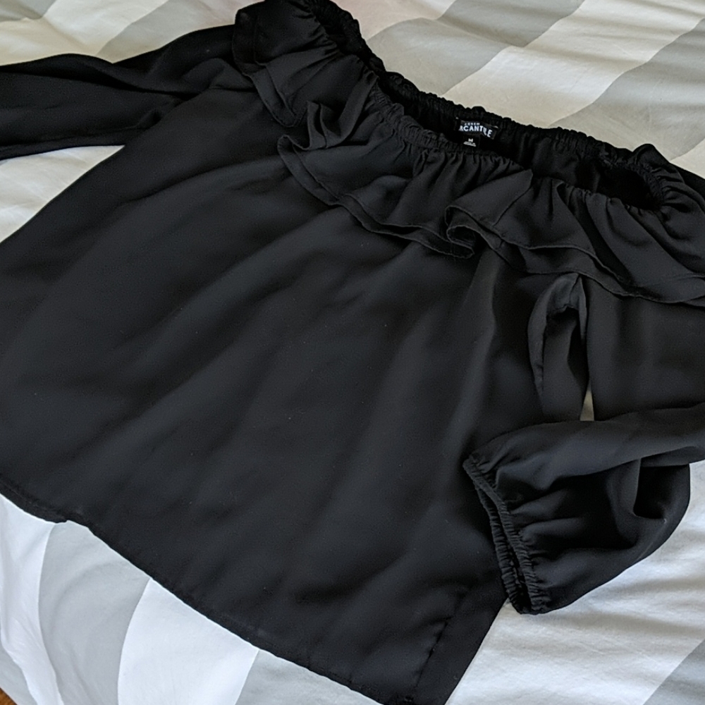 J crew off the shoulder ruffle top